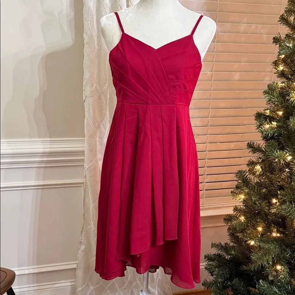 JJ’s House Burgundy Chiffon Fit & Flare Dress Youth J12 (11–12 yrs) NWT